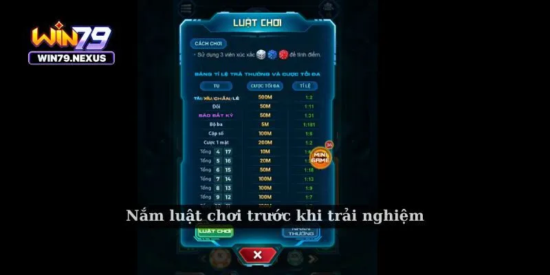 Nằm lòng luật chơi trước khi trải nghiệm