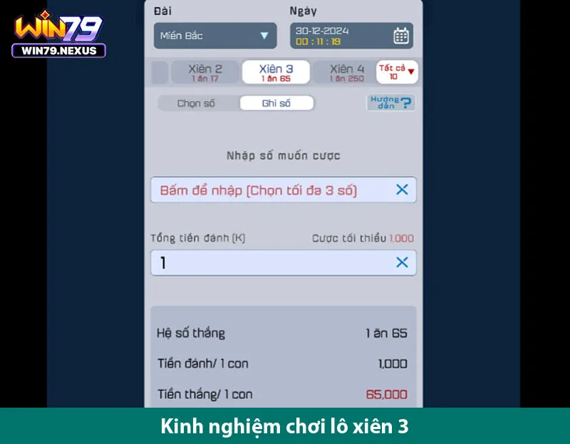 Tuyệt chiêu giúp bạn đánh lô xiên 3 chuẩn thắng cực dễ trên win79