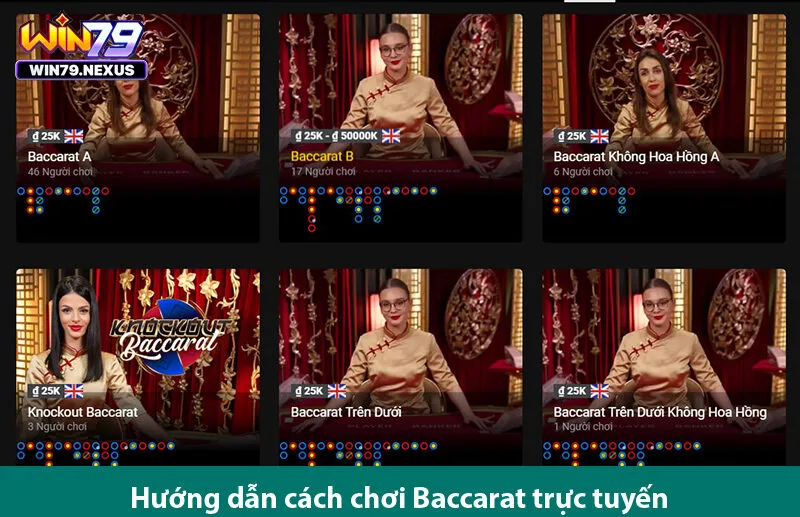 Bùng nổ đam mê cùng trò chơi bài baccarat online trên win 79